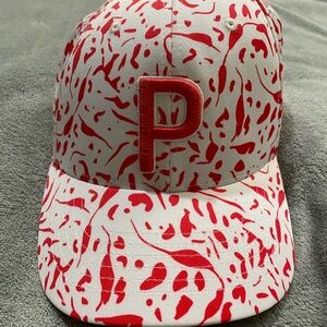 Women’s Puma Golf Chelsea P Logo Adjustable Cap. Teaberry-Bright White